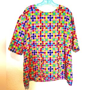 Jordan Woman Vintage Multicolor Geometric Women's Blouse